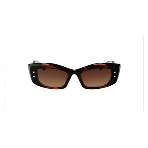 Valentino V Quattro Sunglasses Tortoise Studded Acetate Brown Gradient Lenses